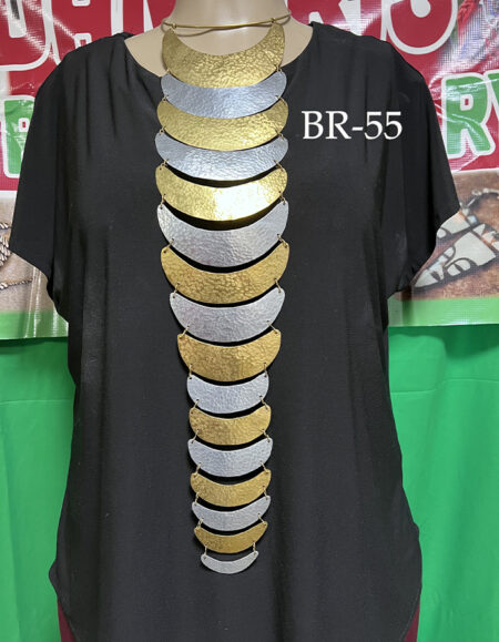 Concave Brass Hammered Necklace