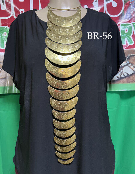 Concave Brass Hammered Necklace