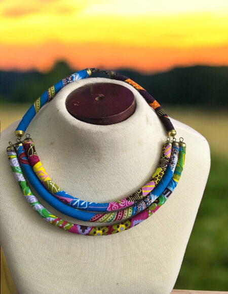 Multicolored 3-Ring Loop Necklace