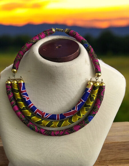 Multicolored 3-Ring Loop Necklace