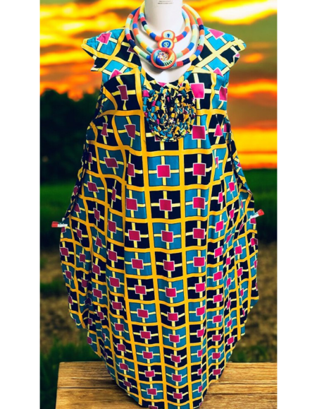 Ankara Chic Off-Shoulder Dress