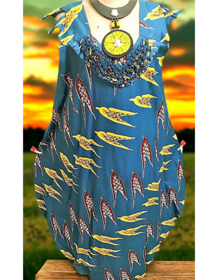 Ankara Chic Off-Shoulder Dress