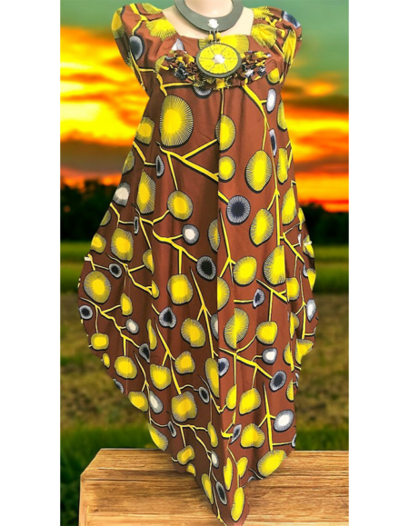 Ankara Chic Off-Shoulder Dress