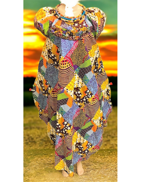 Ankara Chic Off-Shoulder Dress