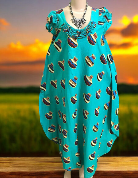 Ankara Chic Off-Shoulder Dress