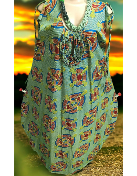 Ankara Chic Off-Shoulder Dress