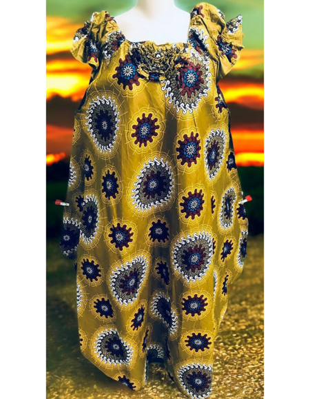 Ankara Chic Off-Shoulder Dress