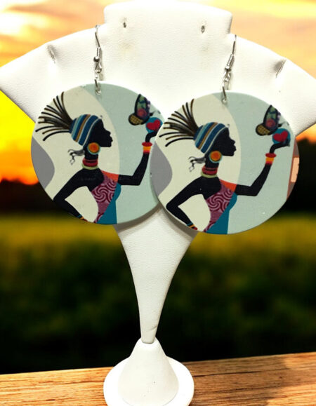 Circular Art Drop Earrings