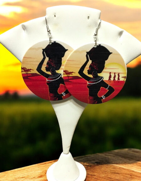 Circular Art Drop Earrings