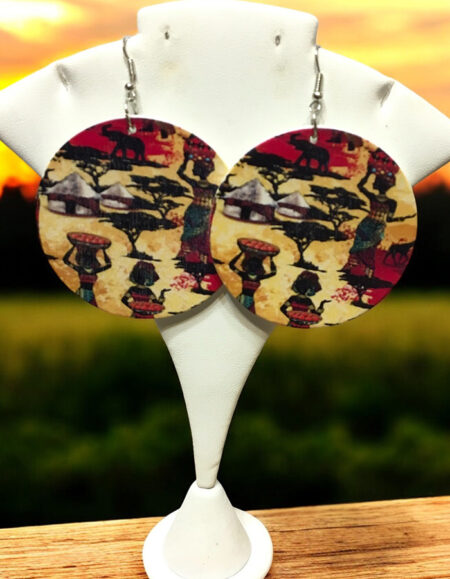 Circular Art Drop Earrings