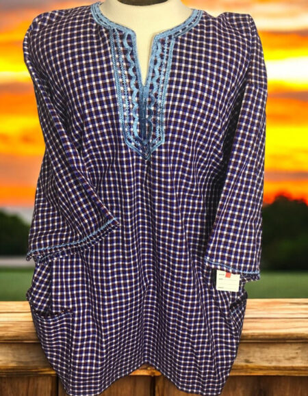 Traditional Plaid Dashiki Shirt