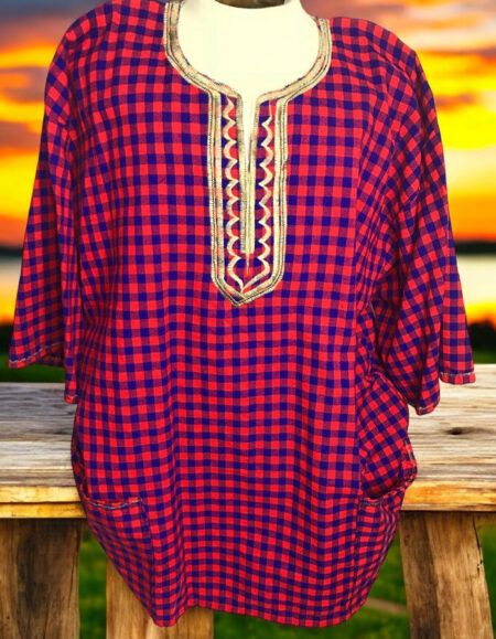 Traditional Plaid Dashiki Shirt