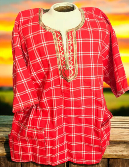 Traditional Plaid Dashiki Shirt
