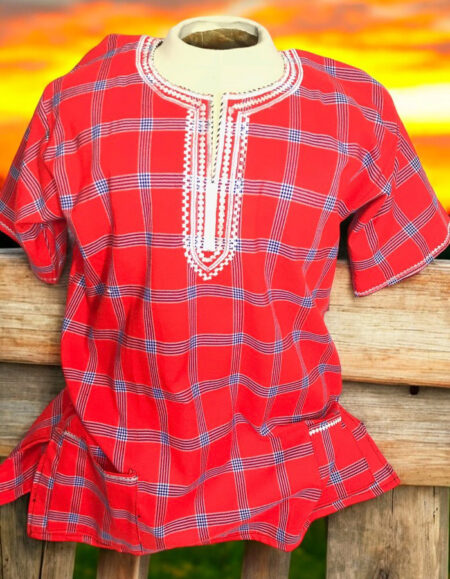 Traditional Plaid Dashiki Shirt