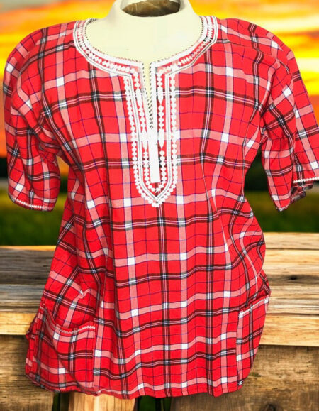 Traditional Plaid Dashiki Shirt