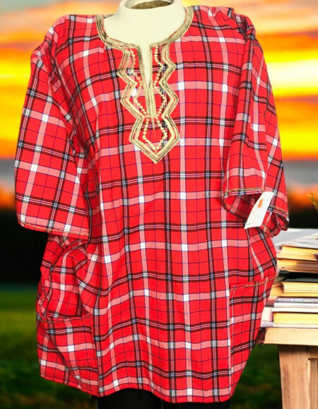 Traditional Plaid Dashiki Shirt