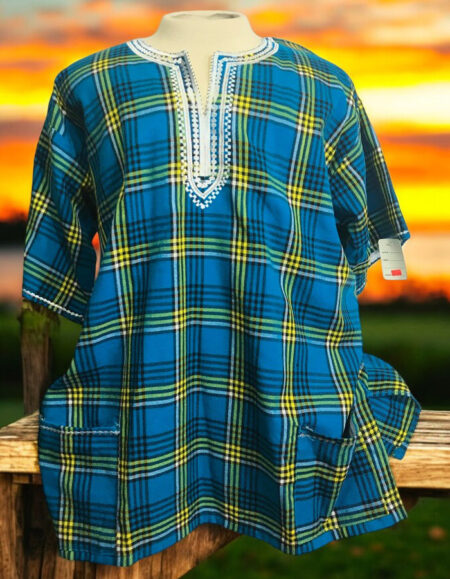 Traditional Plaid Dashiki Shirt