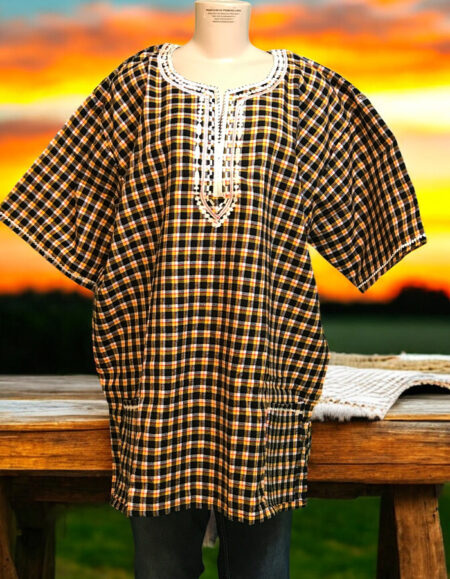 Traditional Plaid Dashiki Shirt