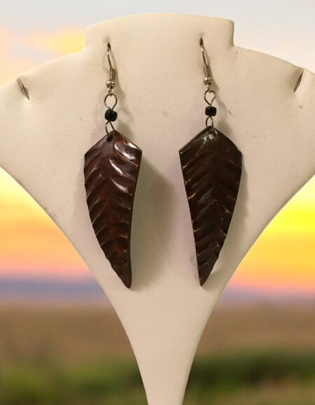 Hand Carved Horn Earrings