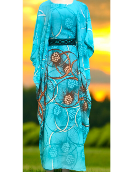 Vibrant African Print Kaftan Dress