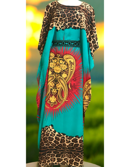 Vibrant African Print Kaftan Dress