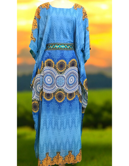 Vibrant African Print Kaftan Dress