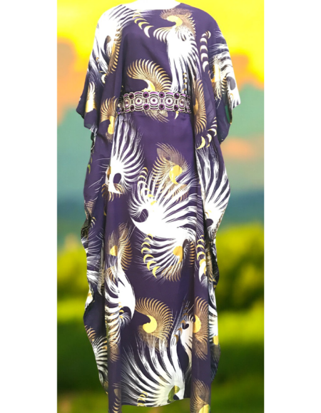 Vibrant African Print Kaftan Dress