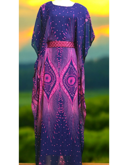 Vibrant African Print Kaftan Dress