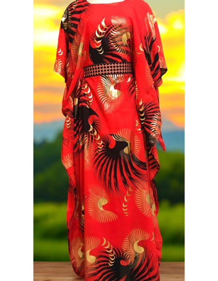 Vibrant African Print Kaftan Dress