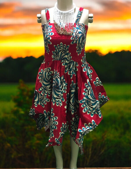 Off-Shoulder Ankara Kaftan Dress