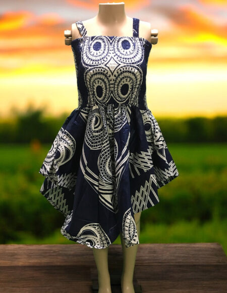 Off-Shoulder Ankara Kaftan Dress