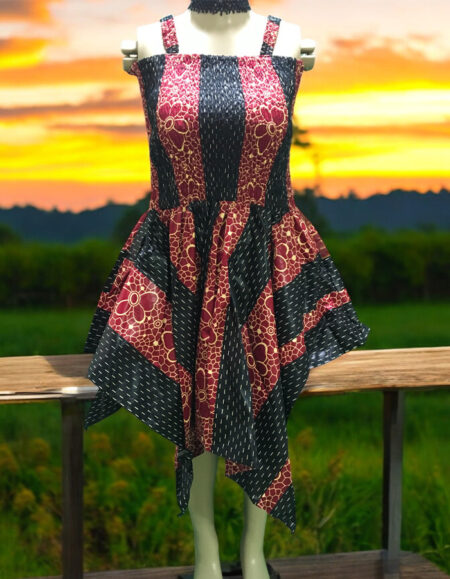 Off-Shoulder Ankara Kaftan Dress