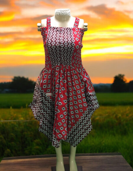 Off-Shoulder Ankara Kaftan Dress