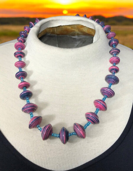 Recycled Paper Bead Necklace