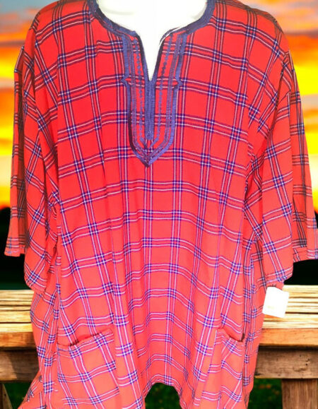 Traditional Plaid Dashiki Shirt