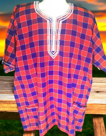 Traditional Plaid Dashiki Shirt