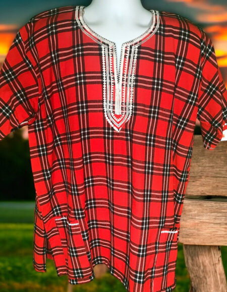 Traditional Plaid Dashiki Shirt