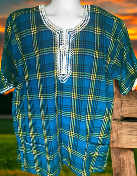 Traditional Plaid Dashiki Shirt