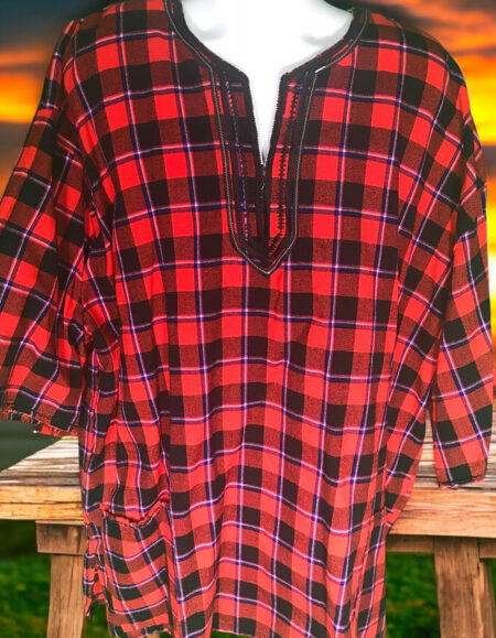 Traditional Plaid Dashiki Shirt