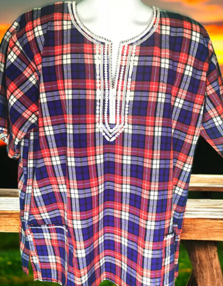 Traditional Plaid Dashiki Shirt