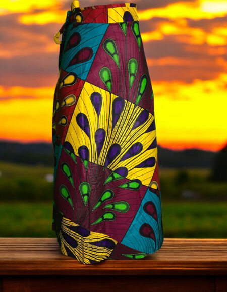 Vibrant African Print Maxi Skirt