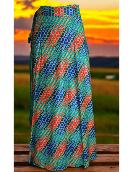 Vibrant African Print Maxi Skirt