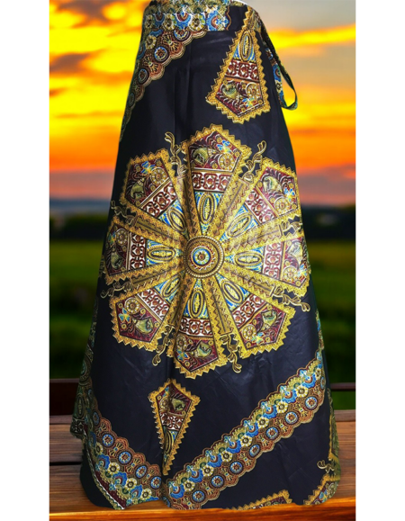 Vibrant African Print Maxi Skirt