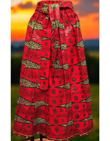 Vibrant African Print Maxi Skirt