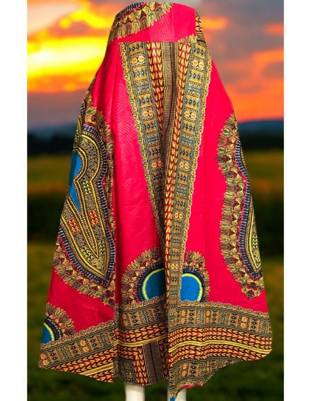 Vibrant African Print Maxi Skirt
