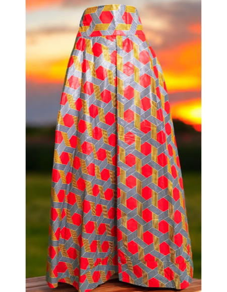Vibrant African Print Maxi Skirt