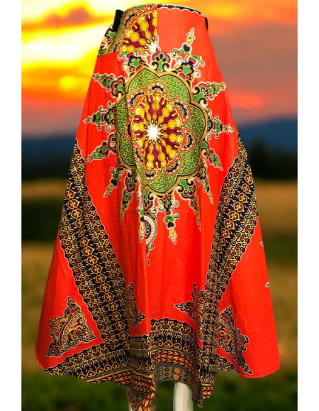 Vibrant African Print Maxi Skirt