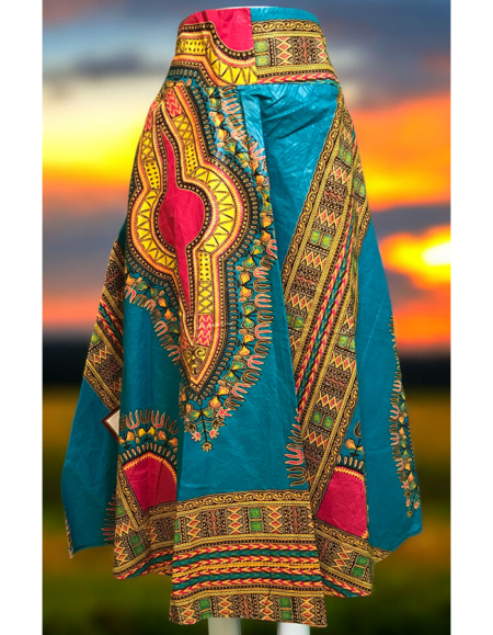 Vibrant African Print Maxi Skirt