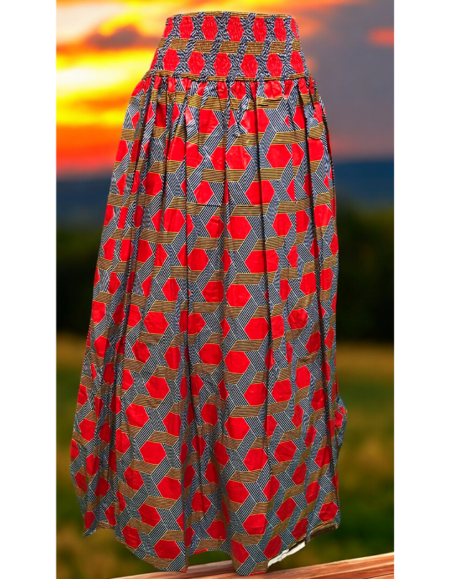 Vibrant African Print Maxi Skirt
