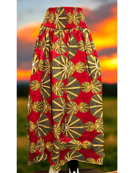 Vibrant African Print Maxi Skirt